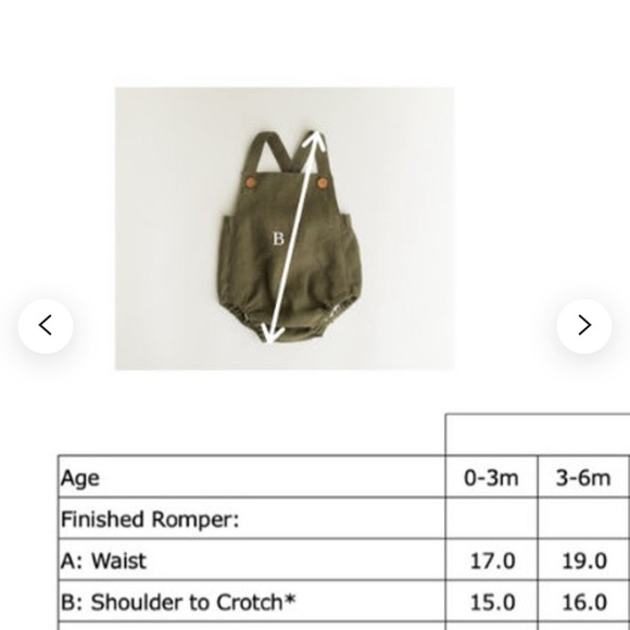 0-3m handmade linen bubble romper - Picture 5 of 6